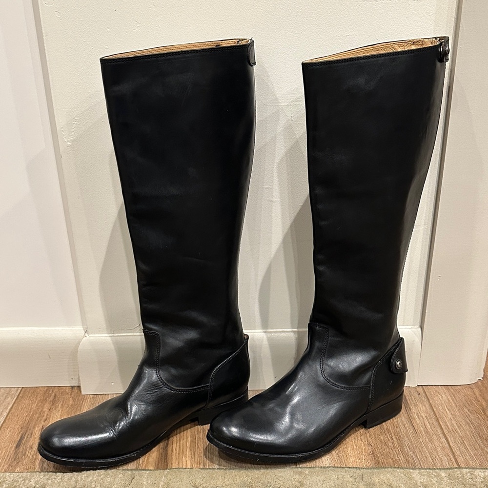 FRYE Black Leather Knee-High Boots